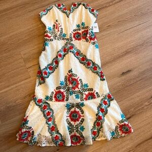 Adelyn Rae Cream Embroidered Dress